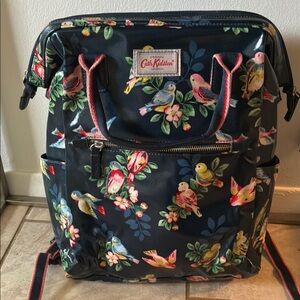 Cath Kidston Floral Backpack - Navy Waterproof Oilcloth